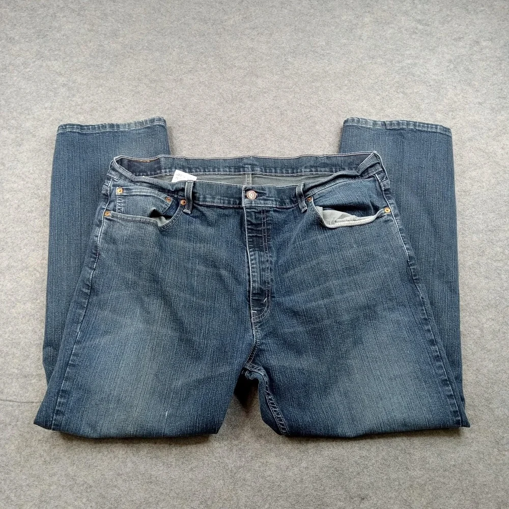 Levis 569 Jeans‎ Mens 42x29 Blue Regular Straight Stretch Denim Medium Wash